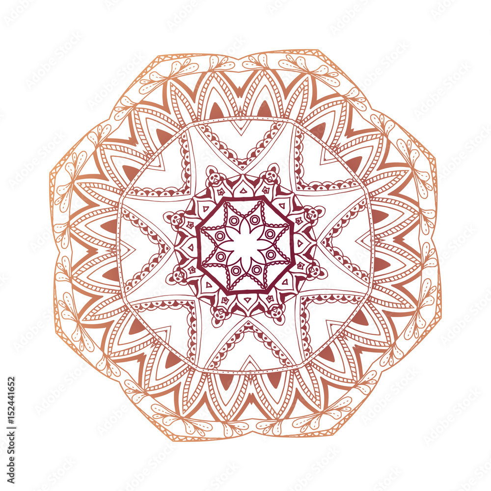 Round mandalas in vector. Abstract design element. Decorative retro ornament. Graphic template for your design