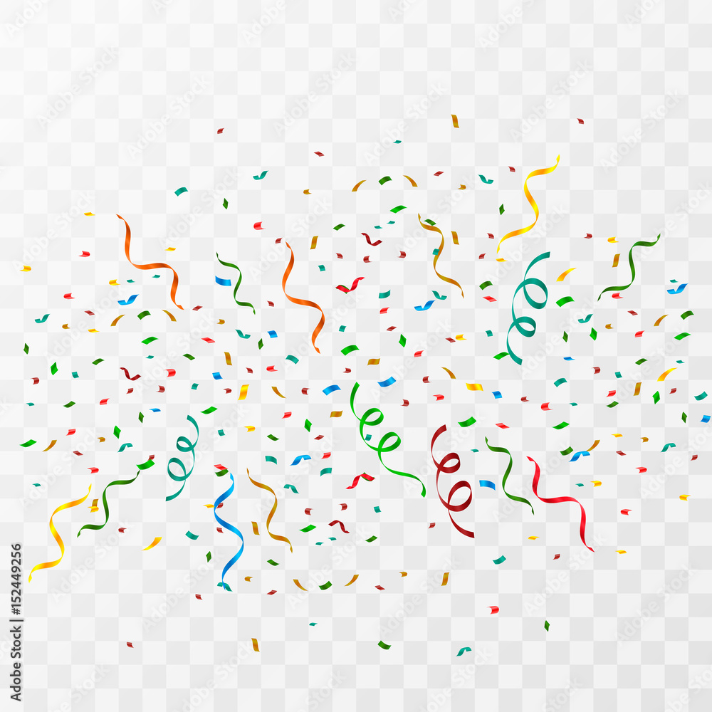 Colorful party confetti on a transparent background Stock Vector | Adobe  Stock