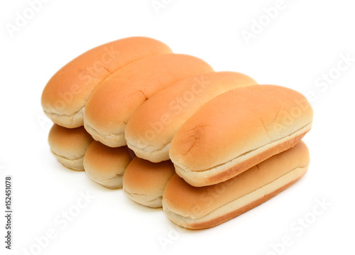 Hot dog buns isolated on white background