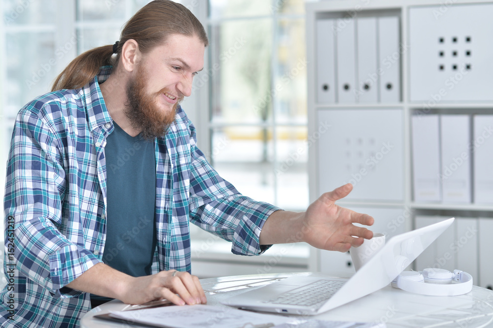Fototapeta premium Businessman at the desk working 