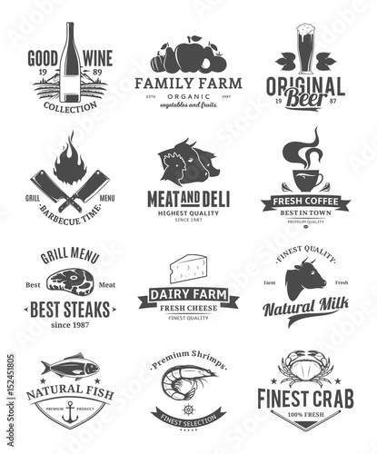 Vector food logo collection