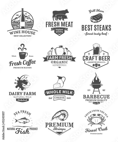 Vector food logo collection