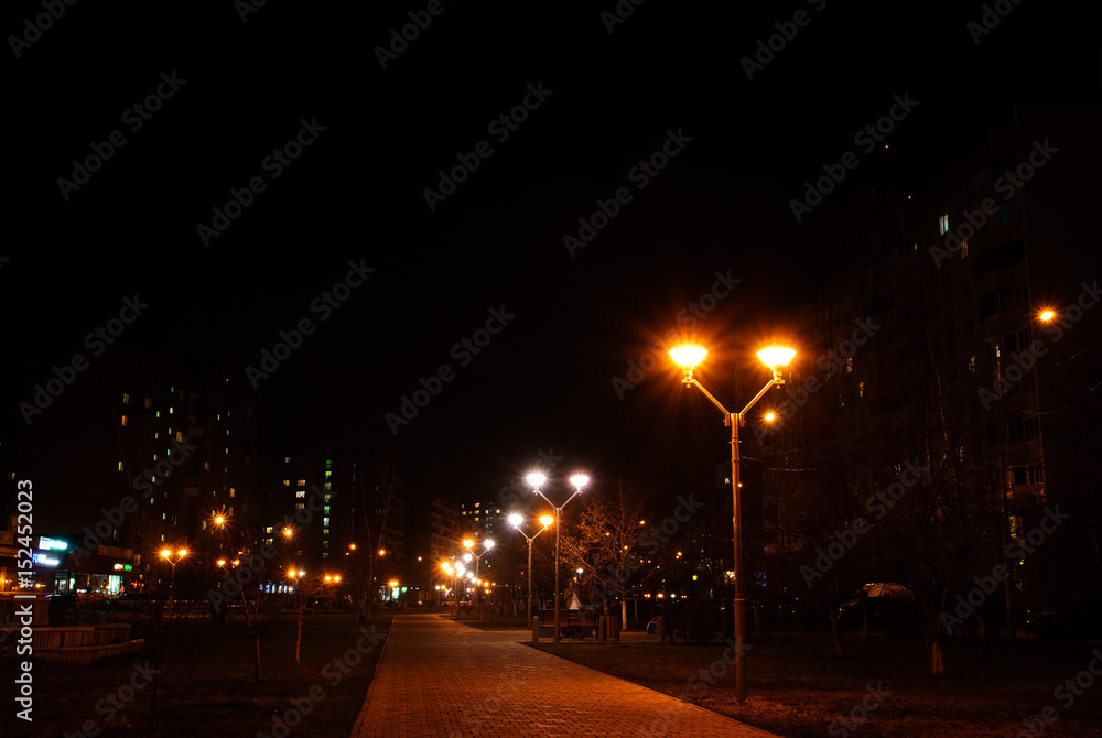 View of the night boulevard