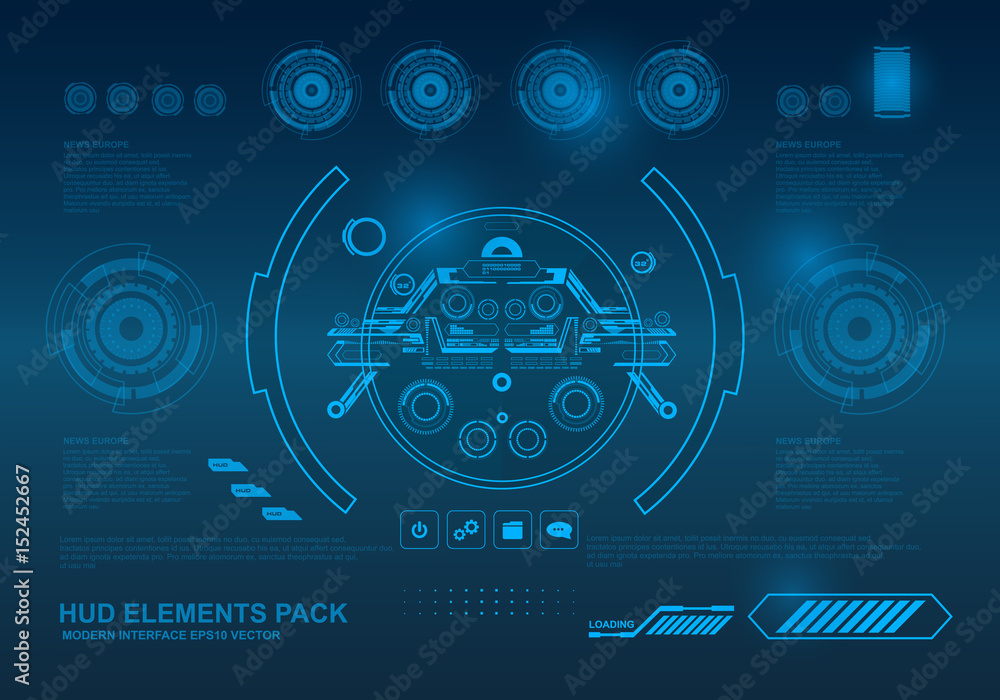 Obraz premium Futuristic virtual graphic touch user interface, target