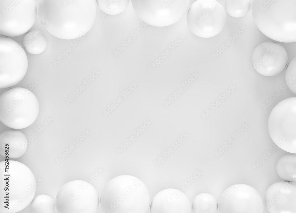 Obraz premium Biały abstrakcjonistyczny sfery piłki tło dla twój projekta. Renderowania 3d