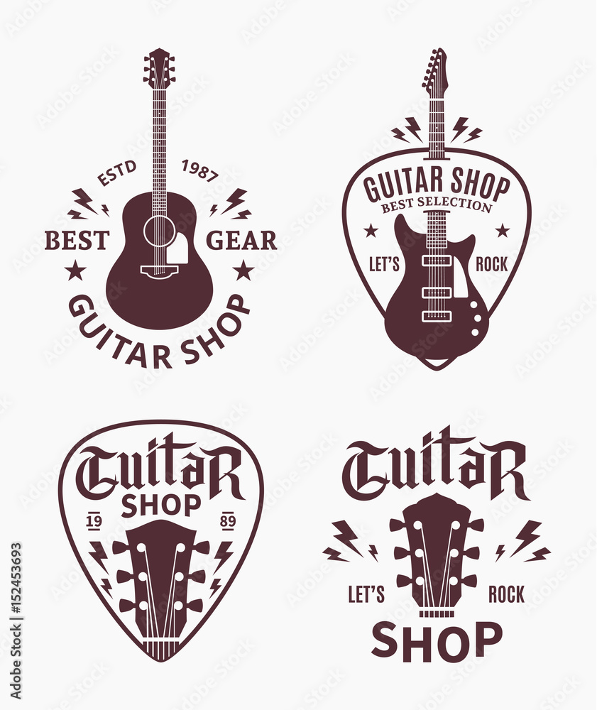 Fototapeta premium Vector guitar shop logo