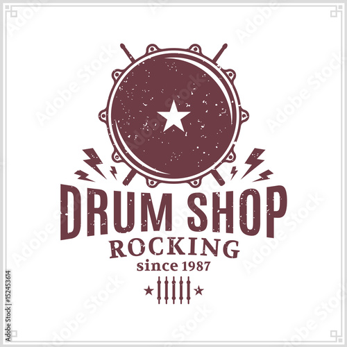 Vector drum shop logo