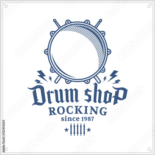 Vector drum shop logo