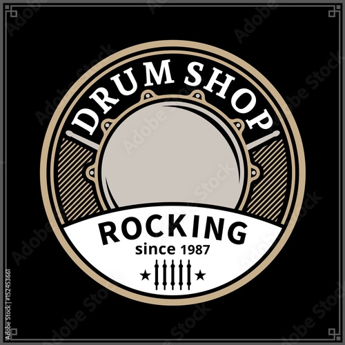 Vector drum shop logo