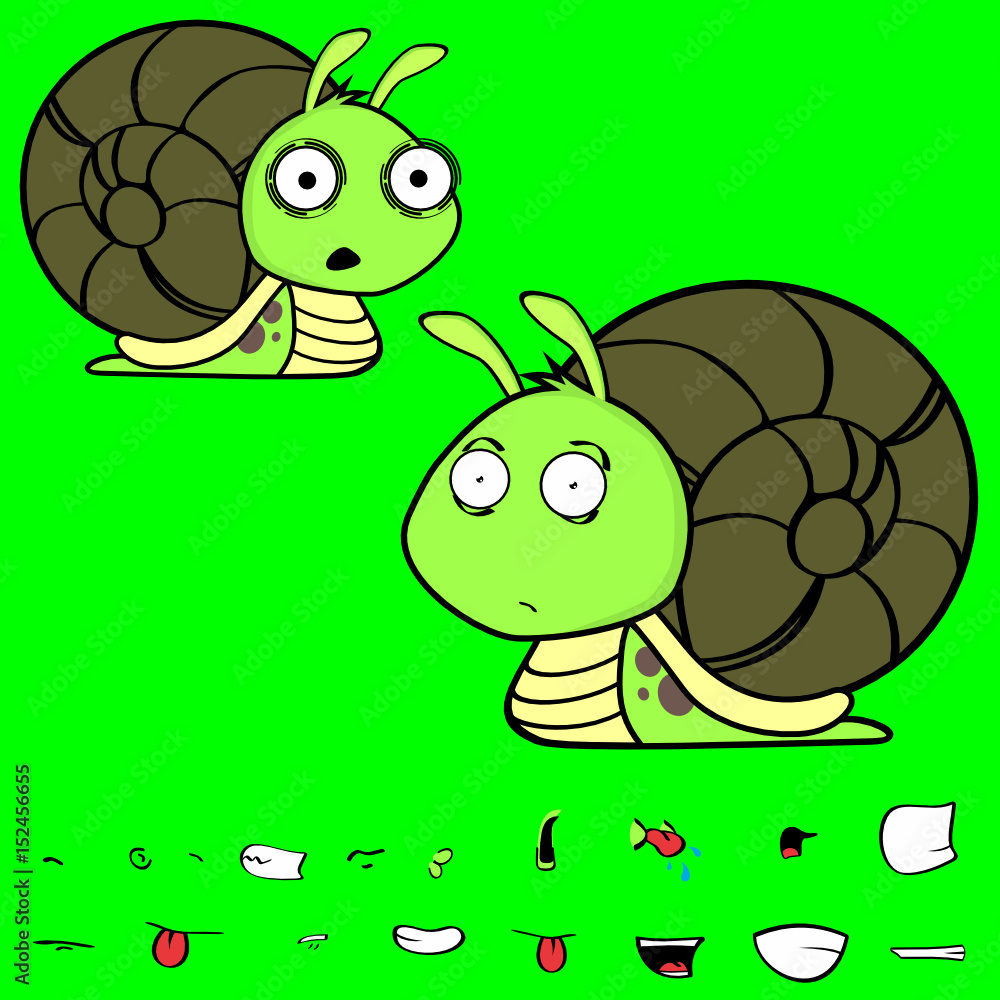 Fototapeta premium funny little snail cartoon expressions set in vector format very easy to edit