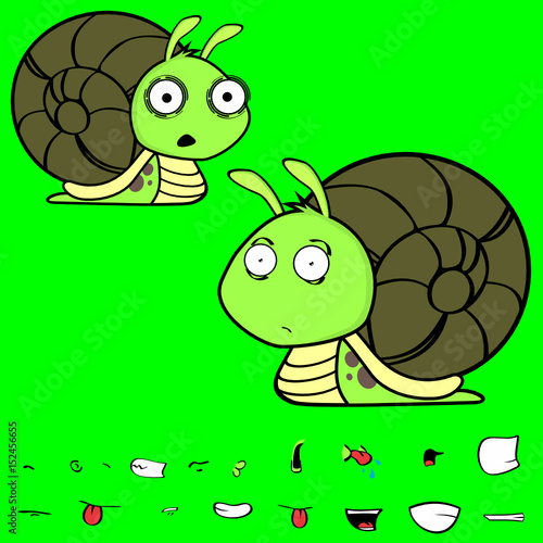 funny little snail cartoon expressions set in vector format very easy to edit