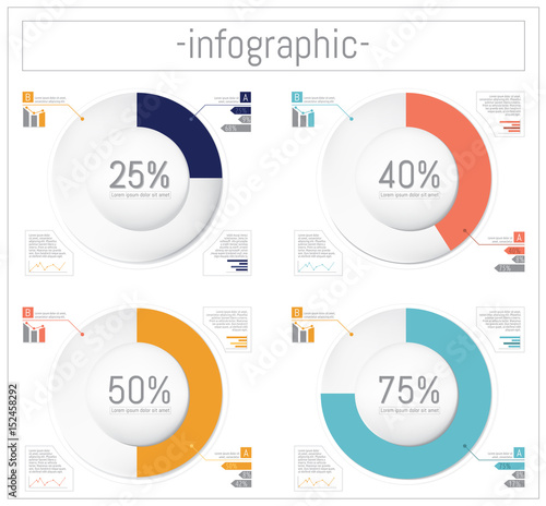 Vector illustration. Set of infographic templates business chart