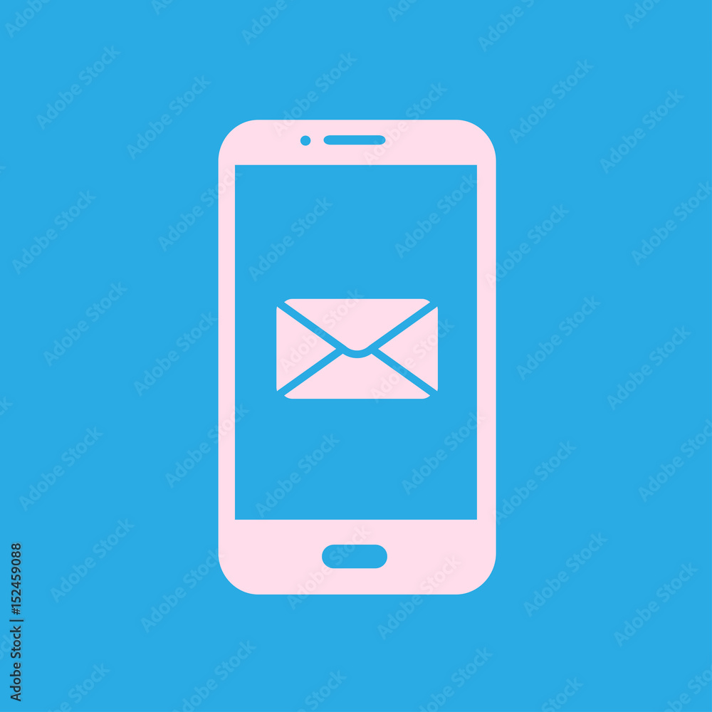 Smartphone email or sms icon. Mobile mail sign symbol. Smartphone email or sms icon. Mobile mail sign symbol.