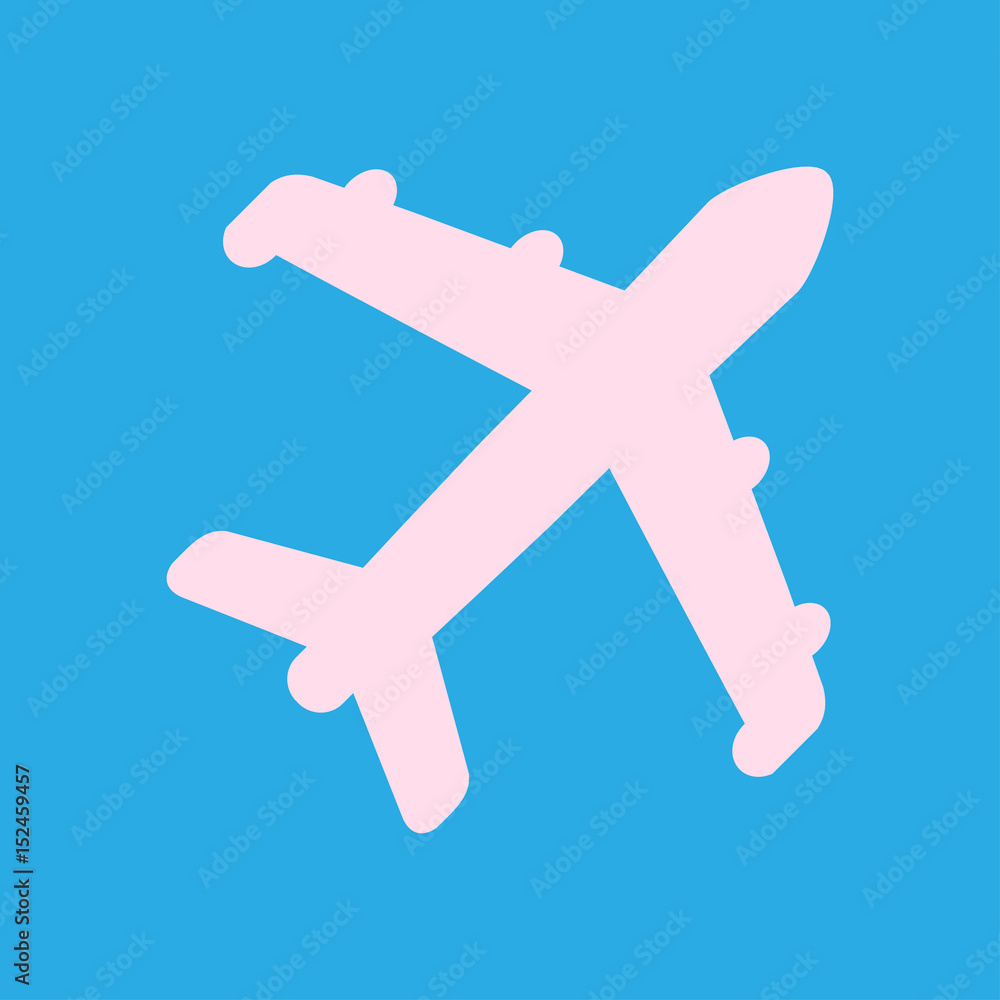 Obraz premium Plane icon. Travel symbol. Airplane plane from the bottom sign.