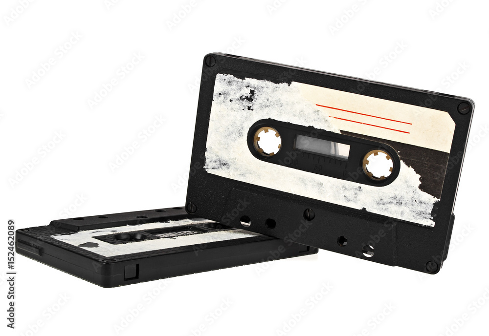 Obraz premium Audio cassettes on white background