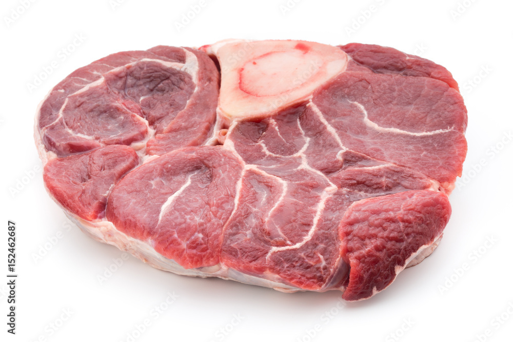Veal steak isolated on the white background.