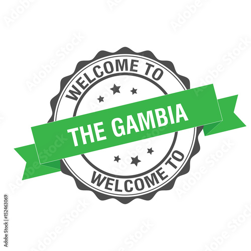 Welcome to The Gambia stamp illustration