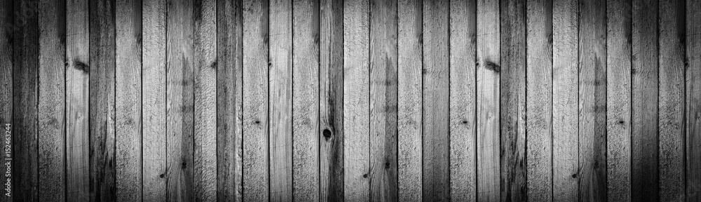 Panorama, old black and white wooden background Panorama, old black and white wooden background
