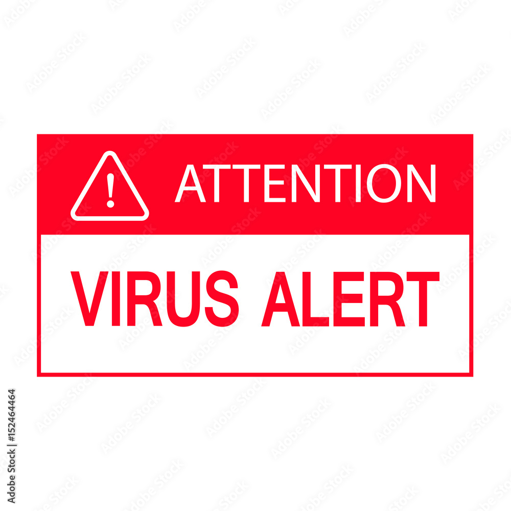 Fototapeta premium Virus attention symbol isolated on white background, vector illustration.