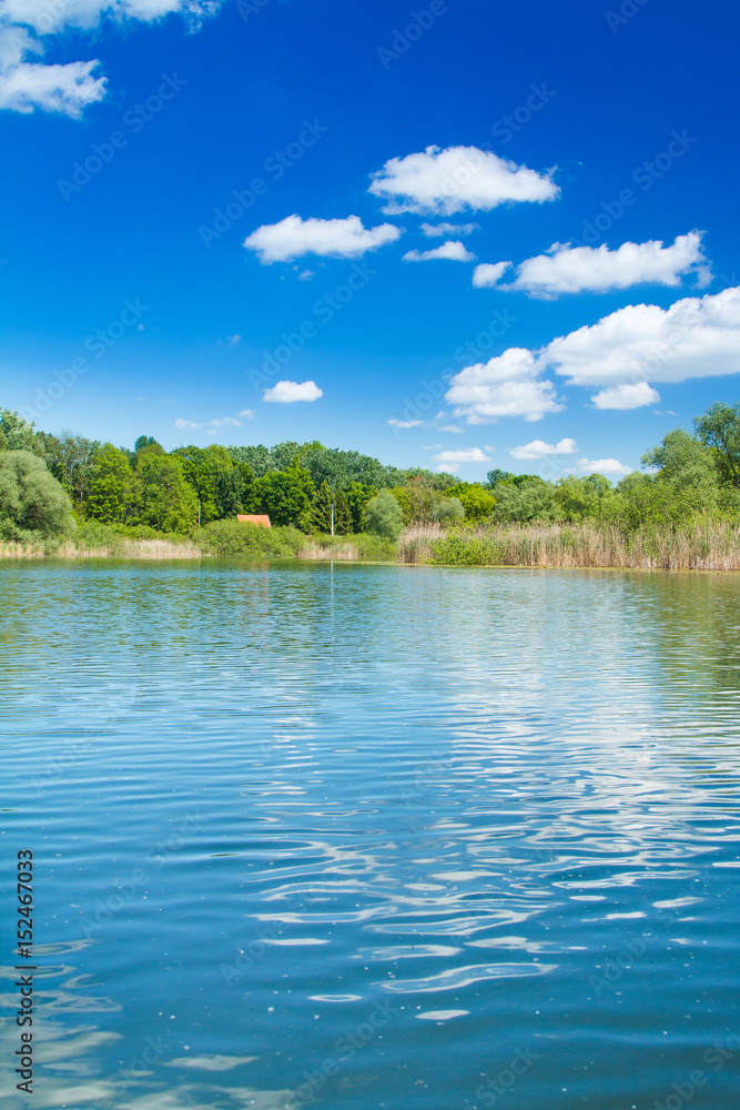 Beautiful landscape scenery – lake in nature park Lonjsko polje, Croatia Beautiful landscape scenery – lake in nature park Lonjsko polje, Croatia