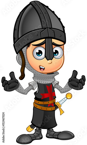 Boy Black Knight Cartoon Character