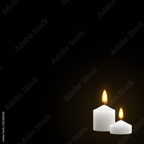 Candles burn with fire realistic