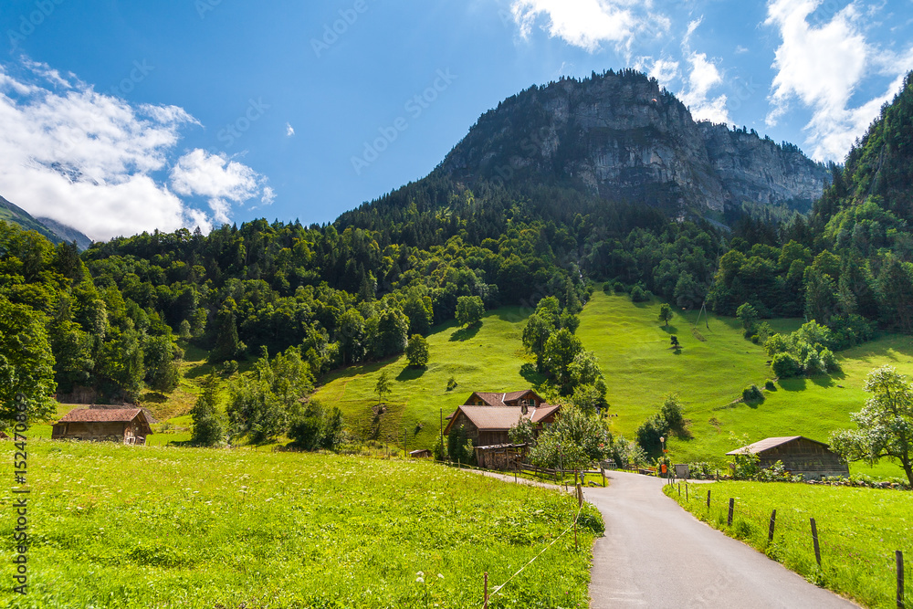 Alpine village Stechelberg, Switzerland