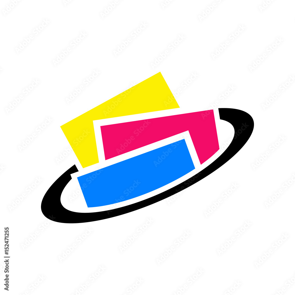 Icono plano documentos color anillo negro Icono plano documentos color anillo negro