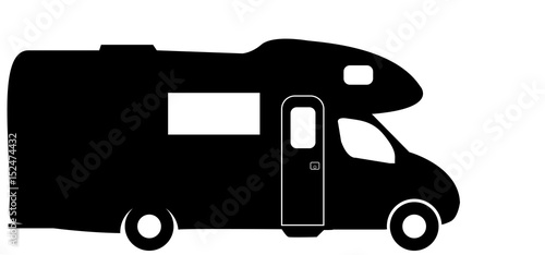 Medium RV Camper Van Silhouette