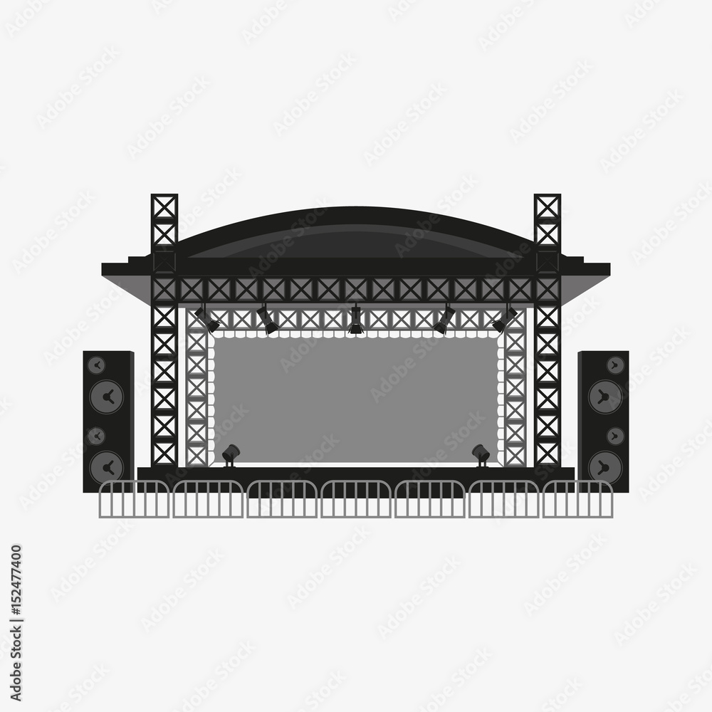 Outdoor concert stage vector illustration. Stock Vector Adobe Stock