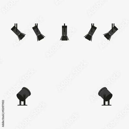 Spotlight vector icon. Searchlight illustration.