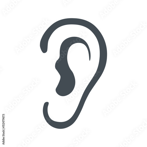 Listen symbol isolated on white background