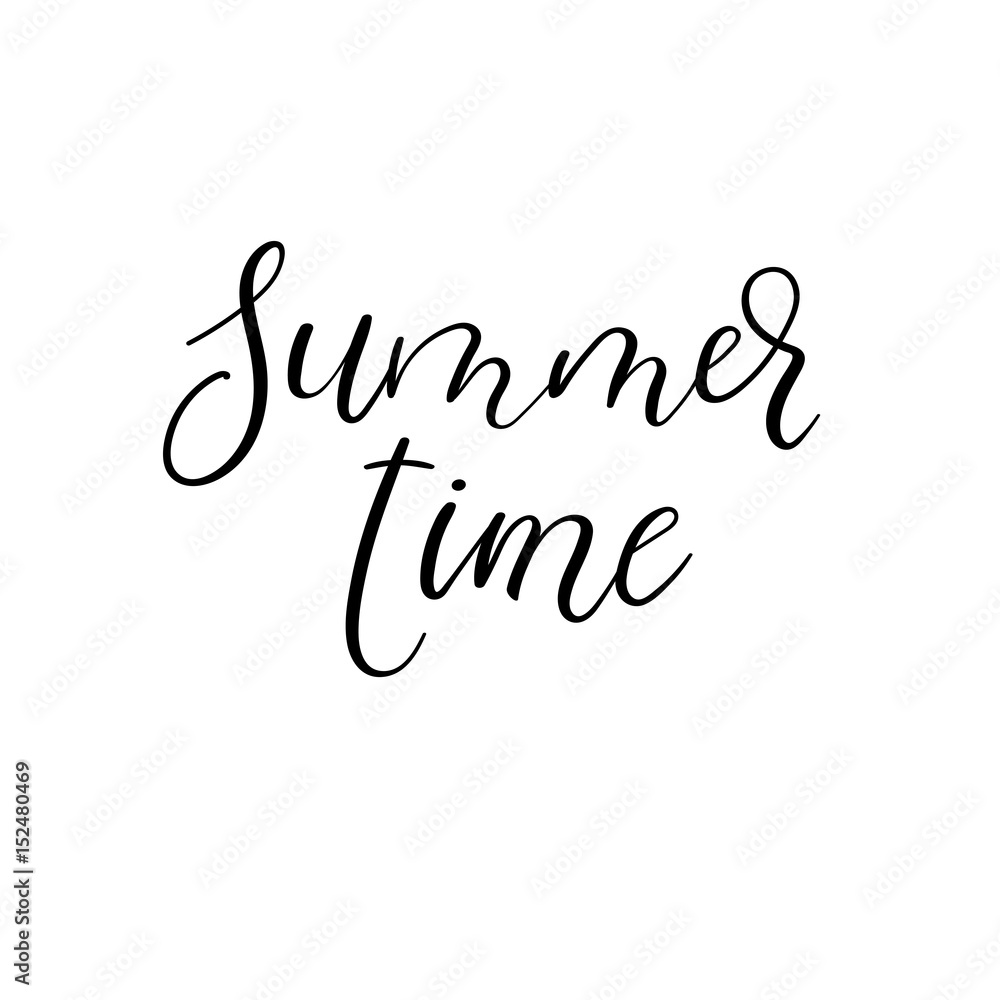 Summer time greeting card. Vector modern calligraphy. Handwritten inscription. Summer time greeting card. Vector modern calligraphy. Handwritten inscription.