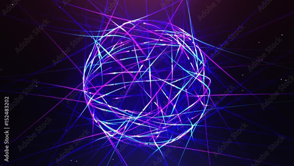 Abstract neon ball made from lines Abstract neon ball made from lines