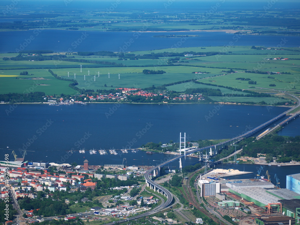 Rügenbrücke Stralsund Lunftbild