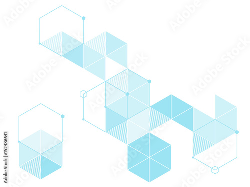 The geometric arrangement of hexagons and triangles. element. vector graphics
