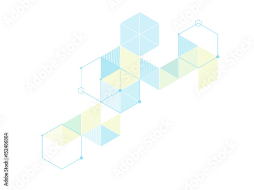 The geometric arrangement of hexagons and triangles. element. vector graphics
