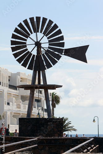Photography Ancient windmill to a now sealded borehole for extracting semi brackish water