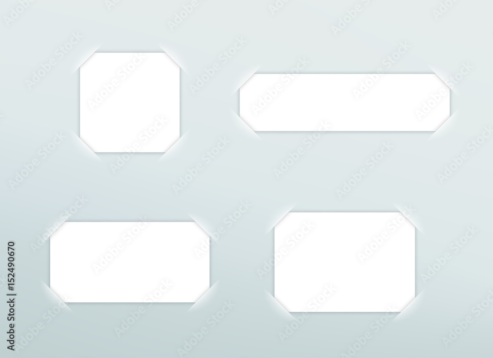 Vector Blank White Paper Frames Set