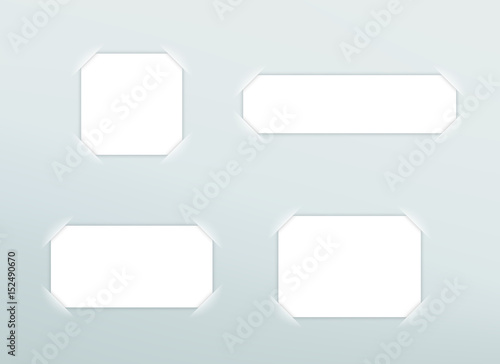Vector Blank White Paper Frames Set