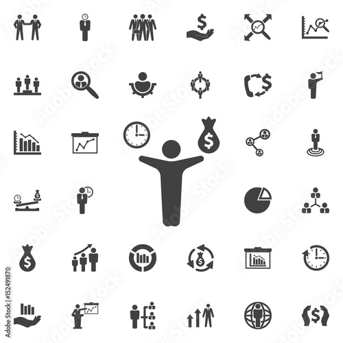 man, money and time icon.