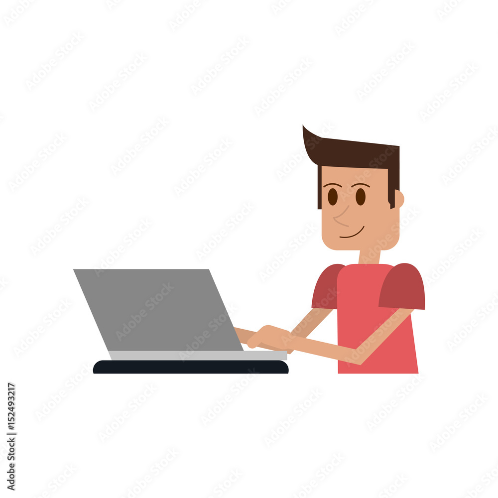 person using laptop computer icon image vector illustration design person using laptop computer icon image vector illustration design