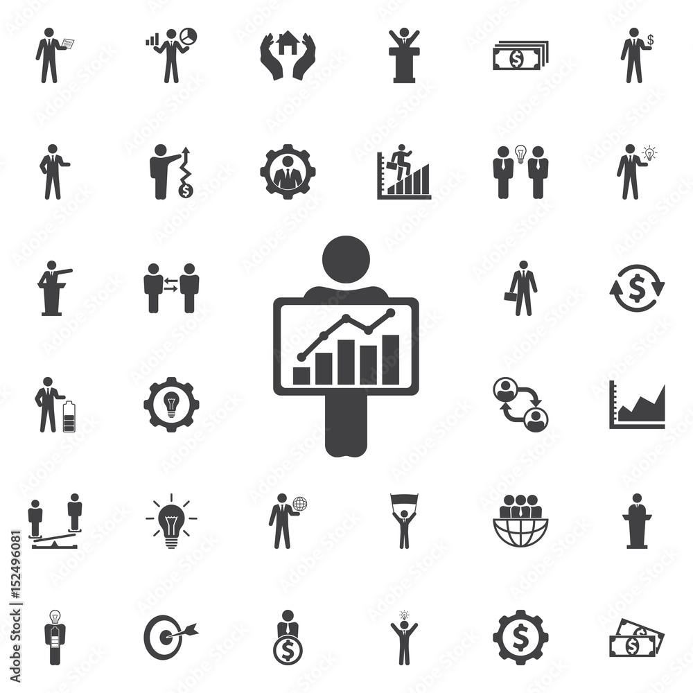 Figure Holding diagram icon Figure Holding diagram icon