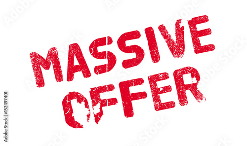 Massive Offer rubber stamp. Grunge design with dust scratches. Effects can be easily removed for a clean, crisp look. Color is easily changed.
