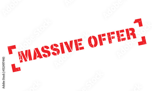 Massive Offer rubber stamp. Grunge design with dust scratches. Effects can be easily removed for a clean, crisp look. Color is easily changed.