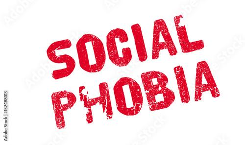 Social Phobia rubber stamp. Grunge design with dust scratches. Effects can be easily removed for a clean, crisp look. Color is easily changed.