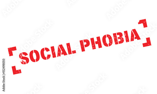 Social Phobia rubber stamp. Grunge design with dust scratches. Effects can be easily removed for a clean, crisp look. Color is easily changed.
