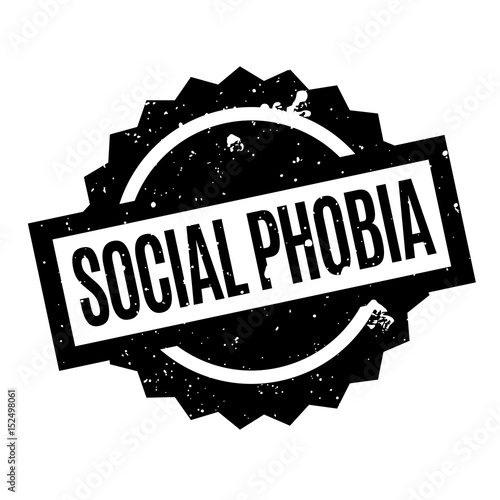 Social Phobia rubber stamp. Grunge design with dust scratches. Effects can be easily removed for a clean, crisp look. Color is easily changed.