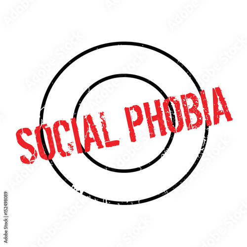 Social Phobia rubber stamp. Grunge design with dust scratches. Effects can be easily removed for a clean, crisp look. Color is easily changed.
