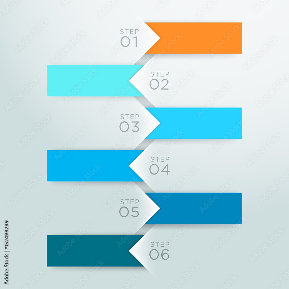 Infographic Vector Arrow Point Steps 1 to 6 Template A Infographic Vector Arrow Point Steps 1 to 6 Template A